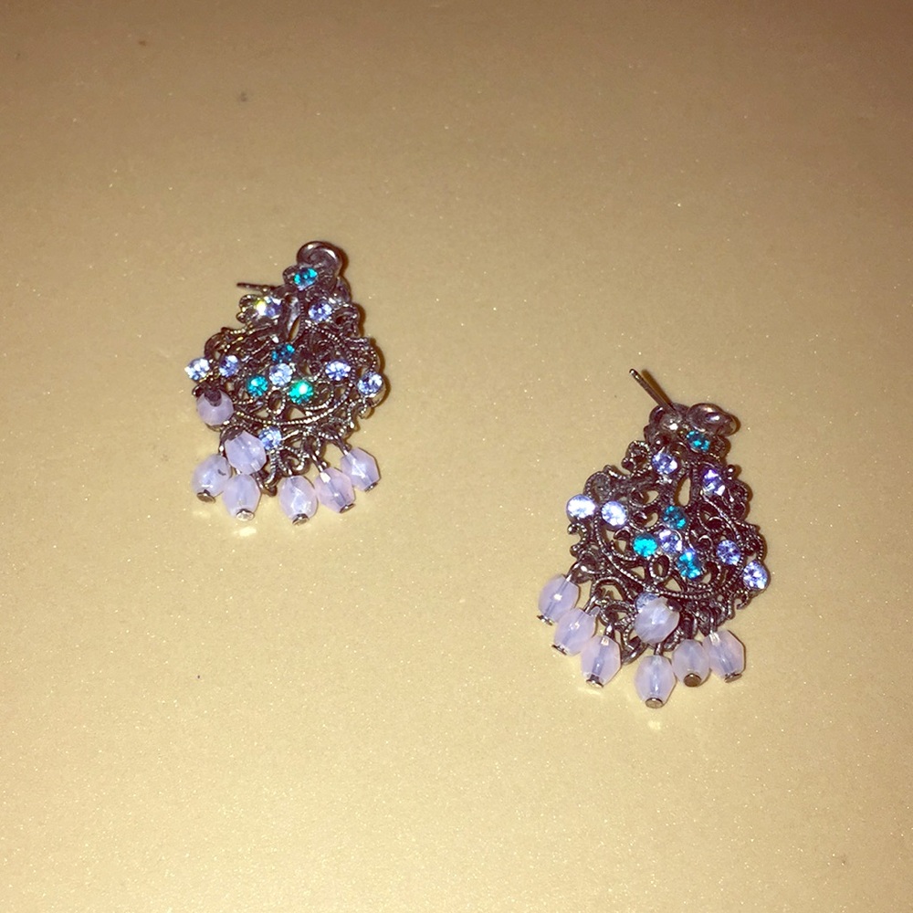 Green Dangly Earrings